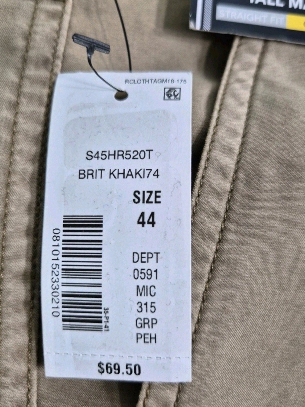 Roundtree & Yorke Men's Shorts Size 44 Tall Man Straight Fit Cargo Khaki 69 - Picture 13 of 13